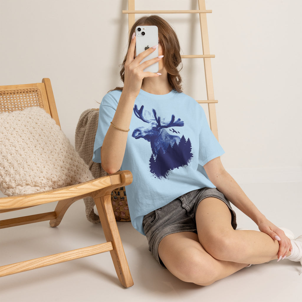 Elch T-Shirt Unisex | König der Wälder Skandinavischer Fichtenwald Graphic Shirt