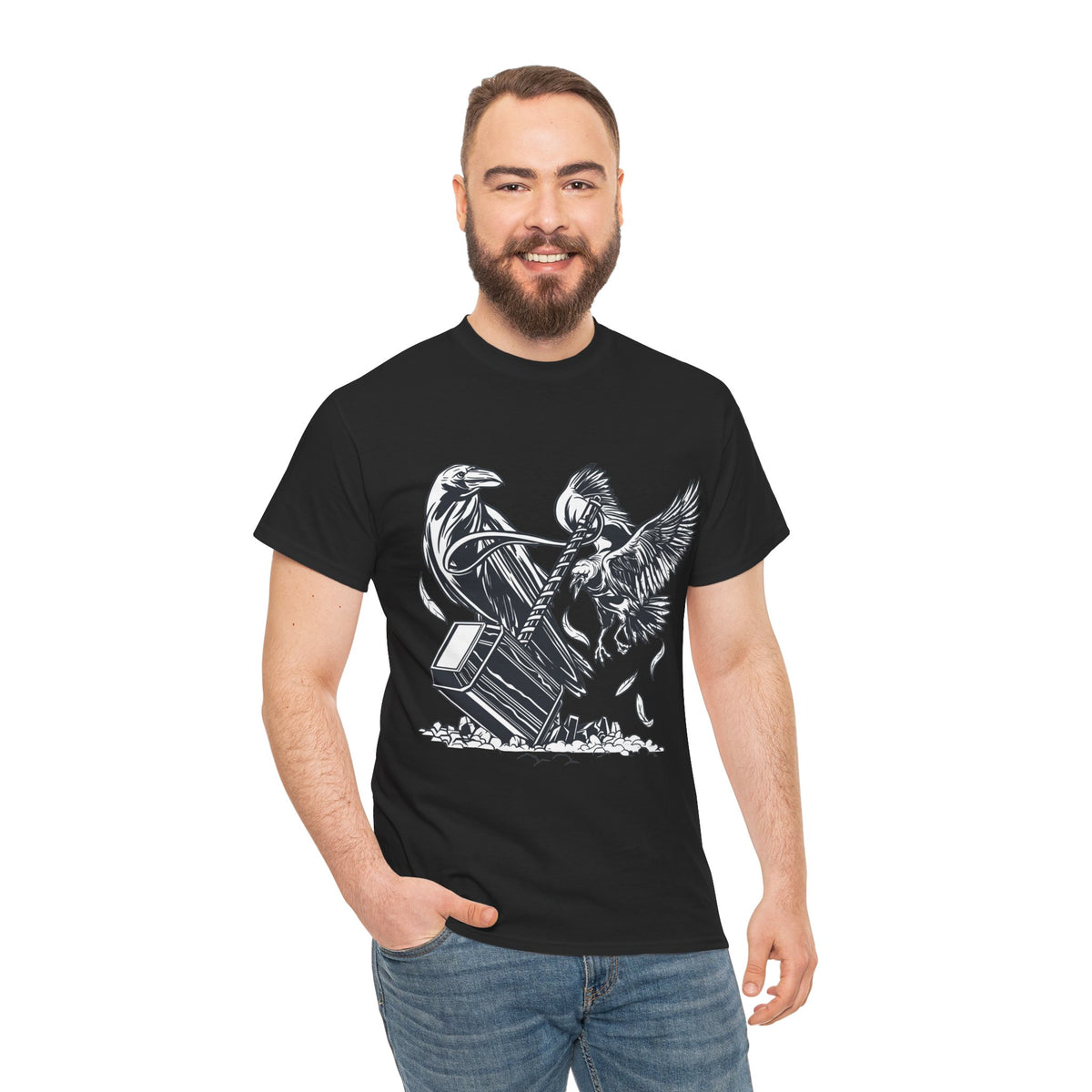 Mjölnir T-Shirt Unisex | Thors Hammer & Odins Raben Viking Graphic Shirt