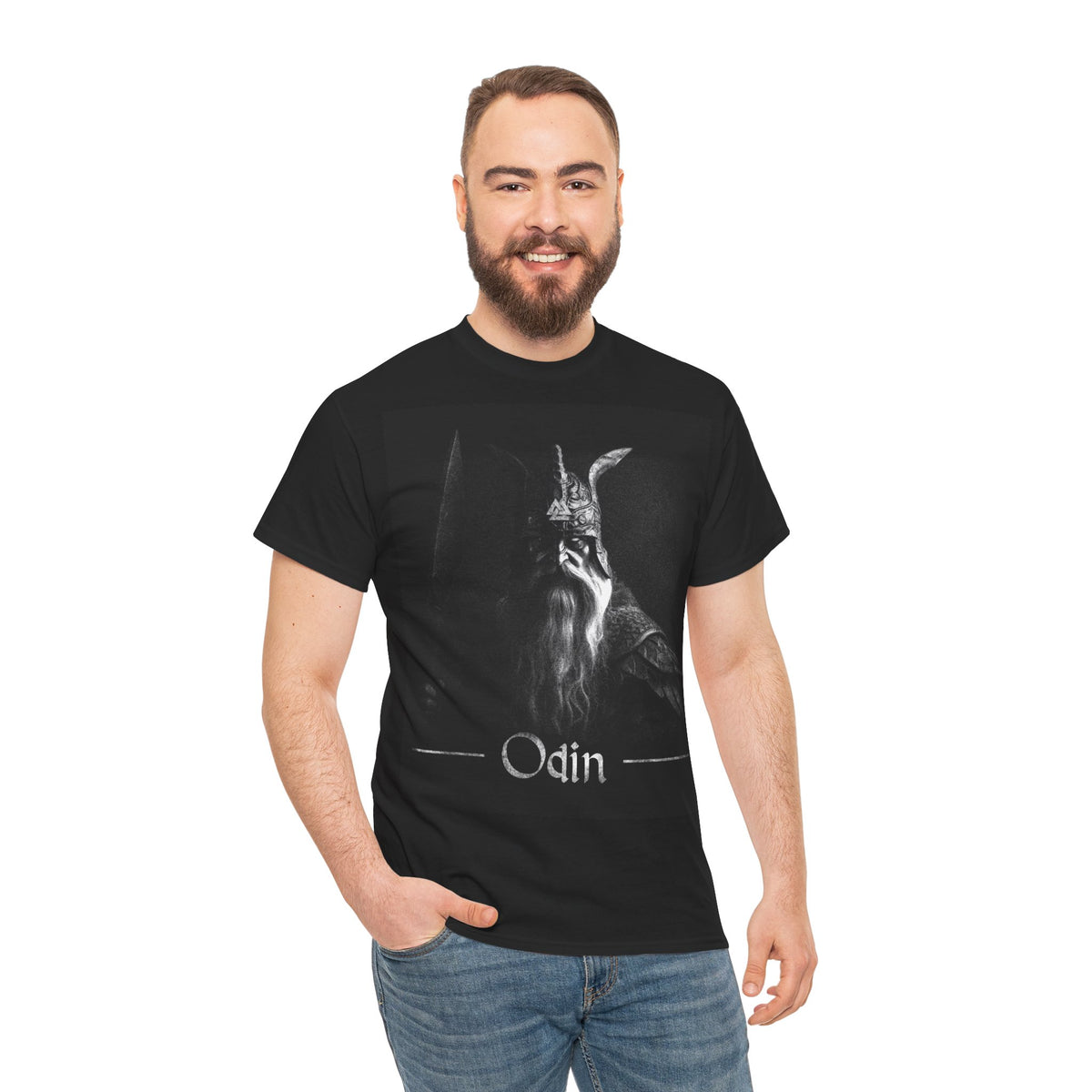 Odin T-Shirt – Nordischer Allvater | Wikinger Shirt Schwarz