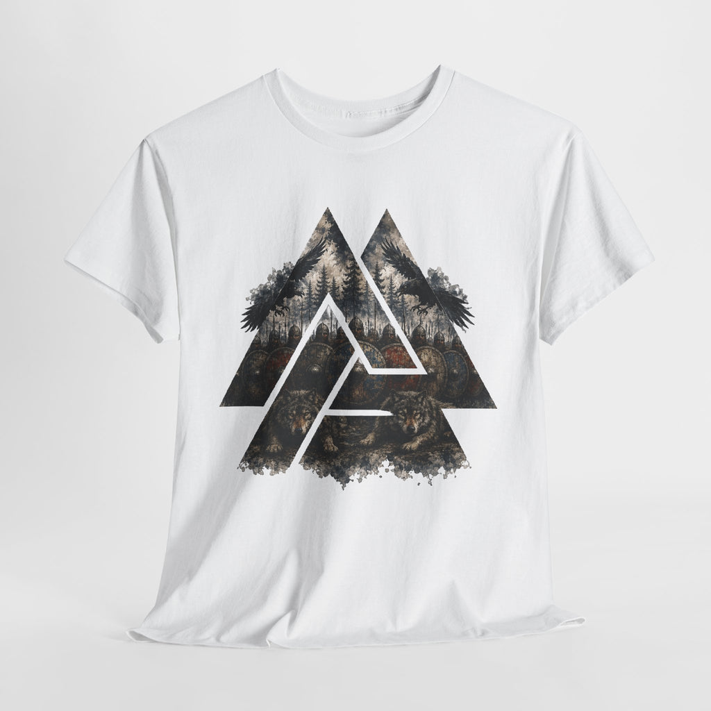 Valknut T-Shirt – Odinsknoten, Schildwall & Wölfe | Wikinger Shirt