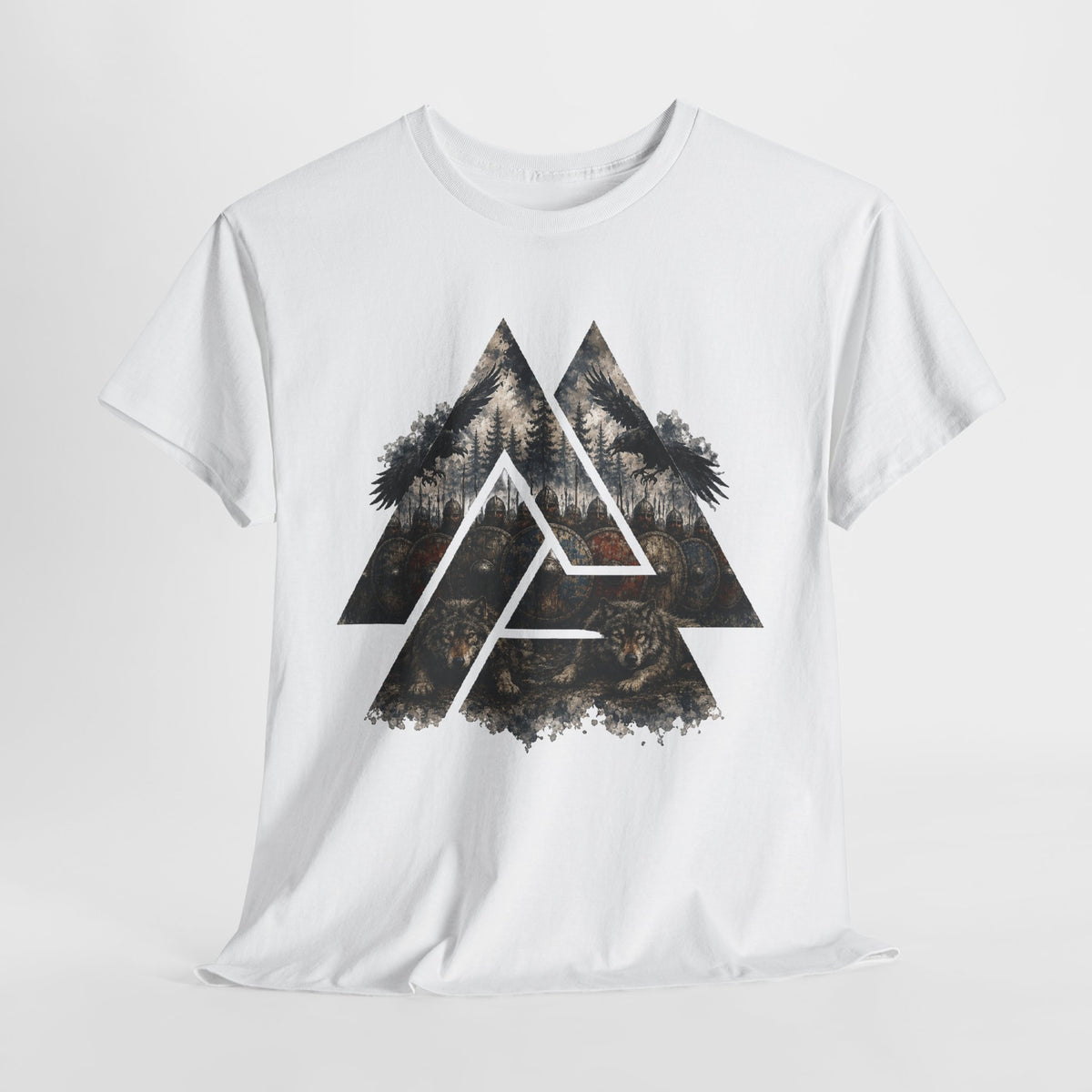 Valknut T-Shirt – Odinsknoten, Schildwall & Wölfe | Wikinger Shirt