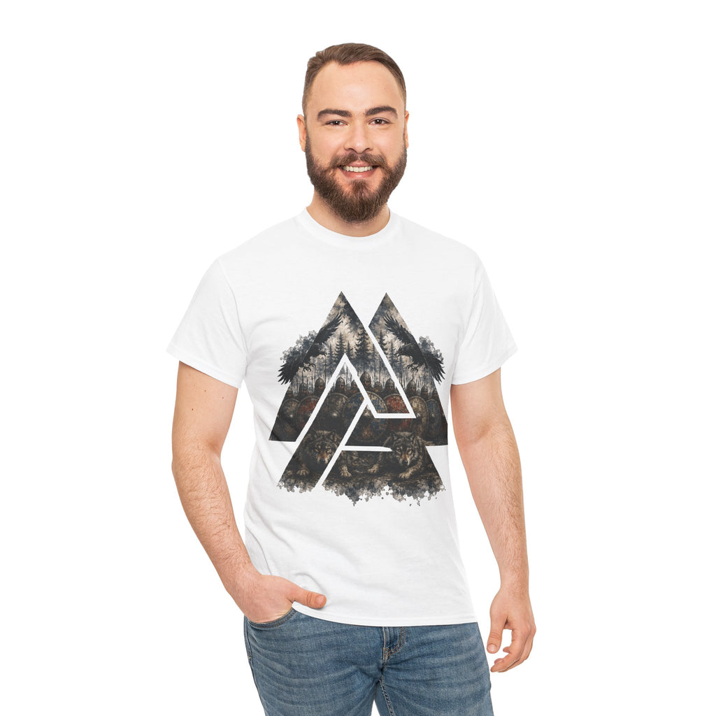 Valknut T-Shirt – Odinsknoten, Schildwall & Wölfe | Wikinger Shirt