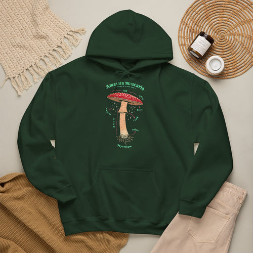 Fliegenpilz Hoodie Unisex | Amanita Muscaria Botanik & Nature Graphic Shirt