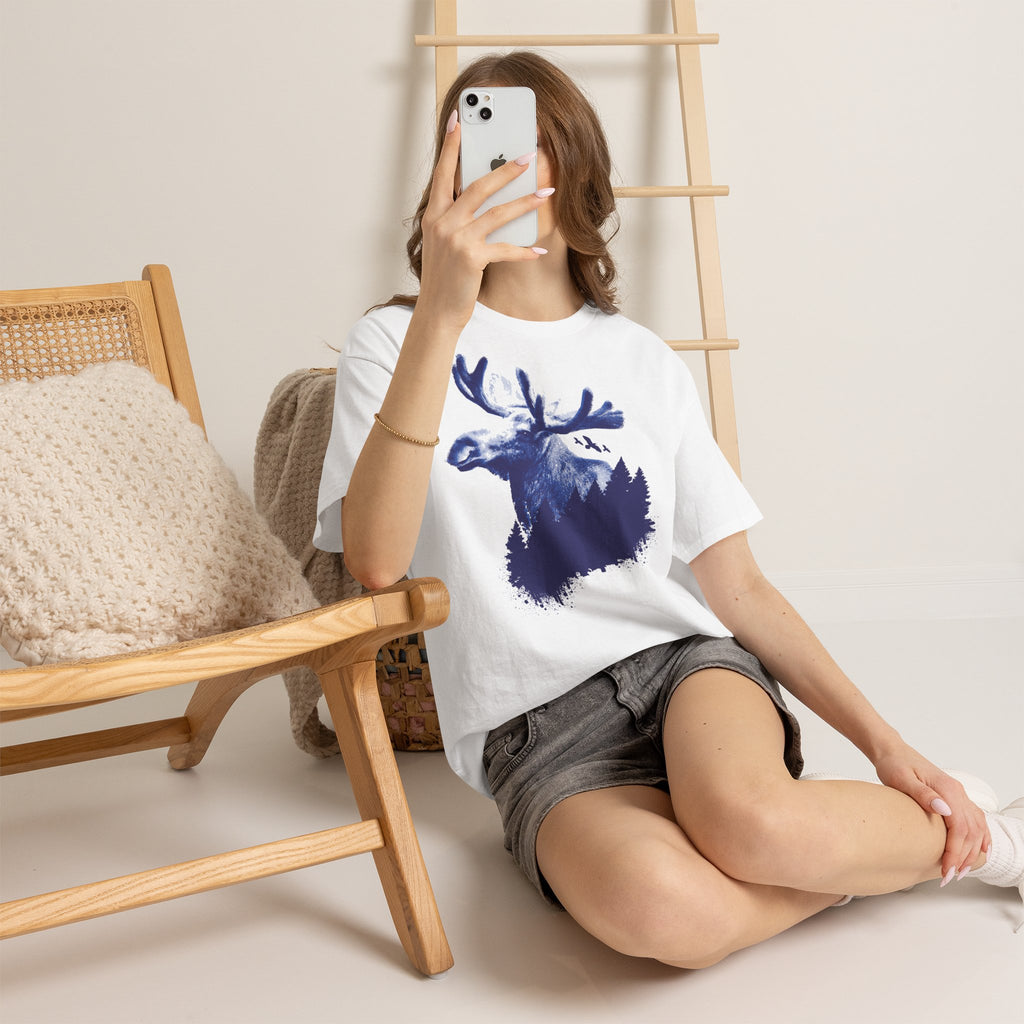 Elch T-Shirt Unisex | König der Wälder Skandinavischer Fichtenwald Graphic Shirt