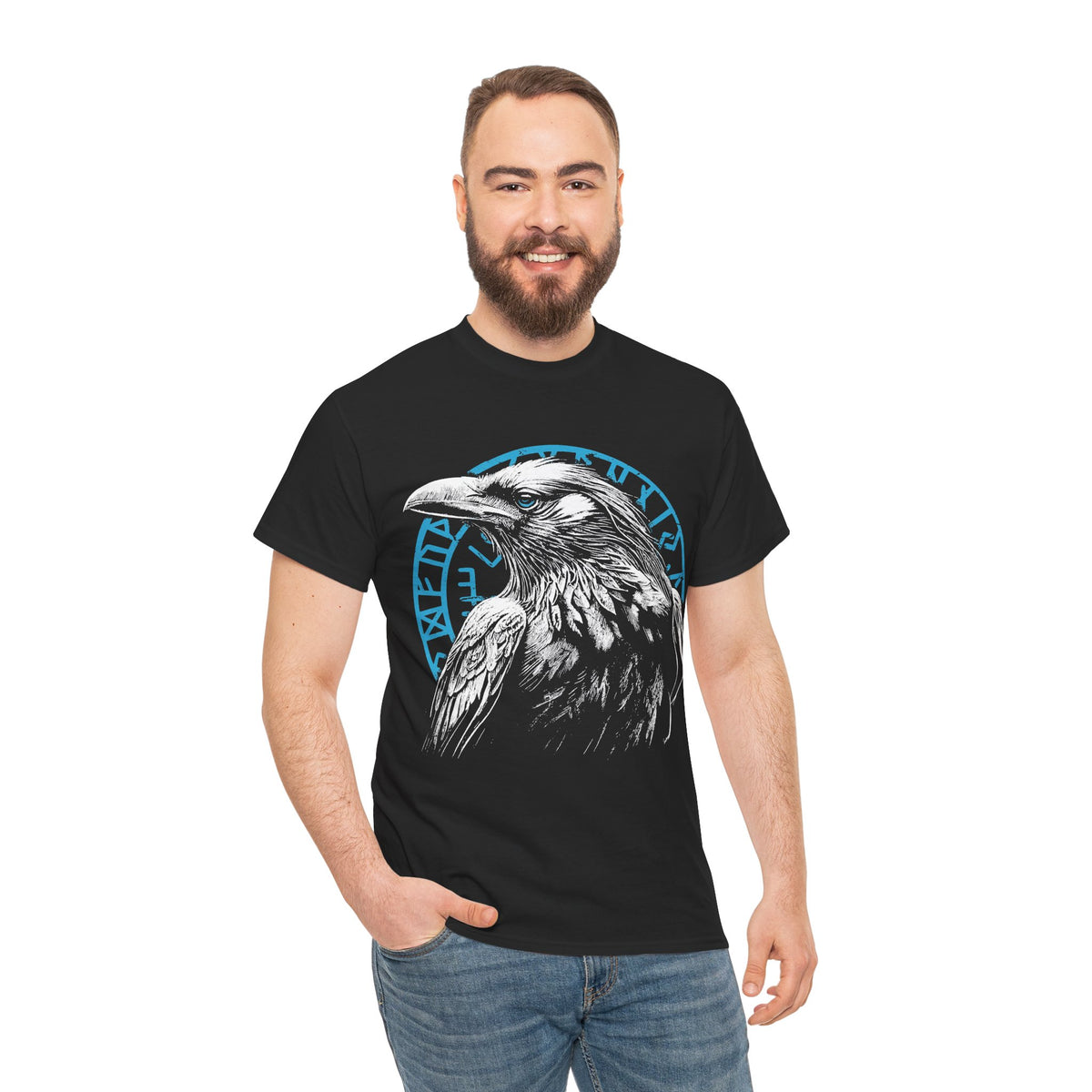 Odins Raben Vegvisir T-Shirt: Wikinger Shirt Unisex, Viking Raven Shirt