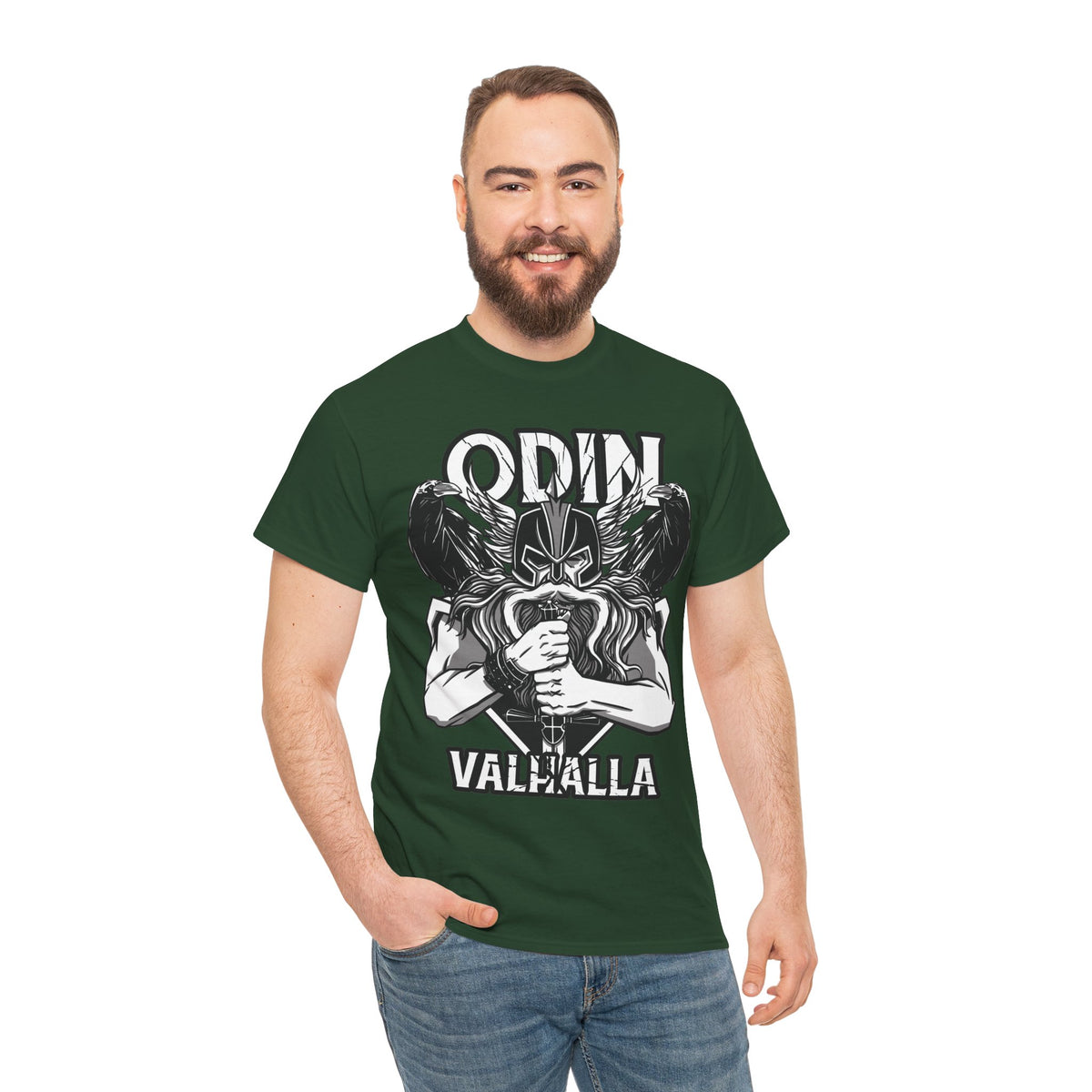 Odin Valhalla T-Shirt Unisex | Hugin & Munin Raben Viking Graphic Shirt