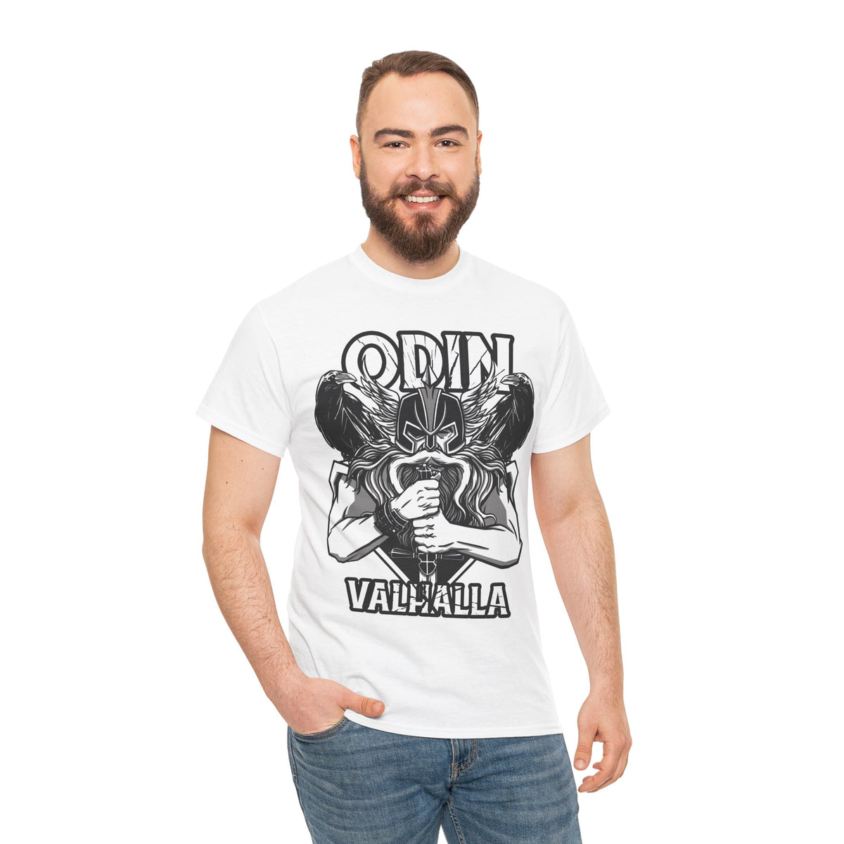 Odin Valhalla T-Shirt Unisex | Hugin & Munin Raben Viking Graphic Shirt