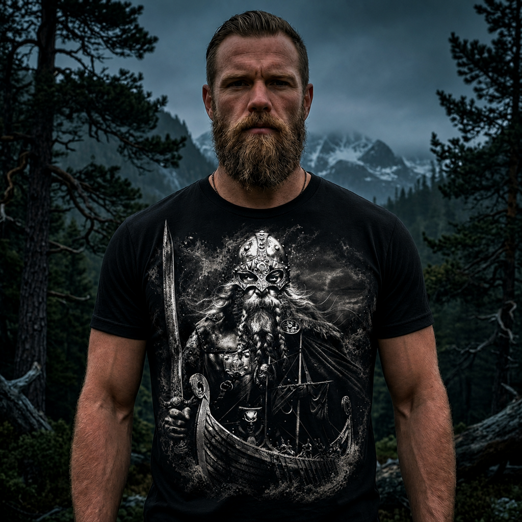 Wikinger T-Shirt „Nordischer Krieger“ | Baumwoll-Shirt für Männer